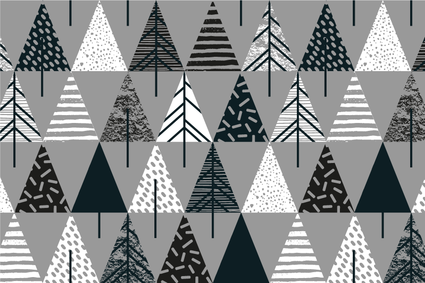 Christmas placemats with a stylish pine tree design - TenStickers