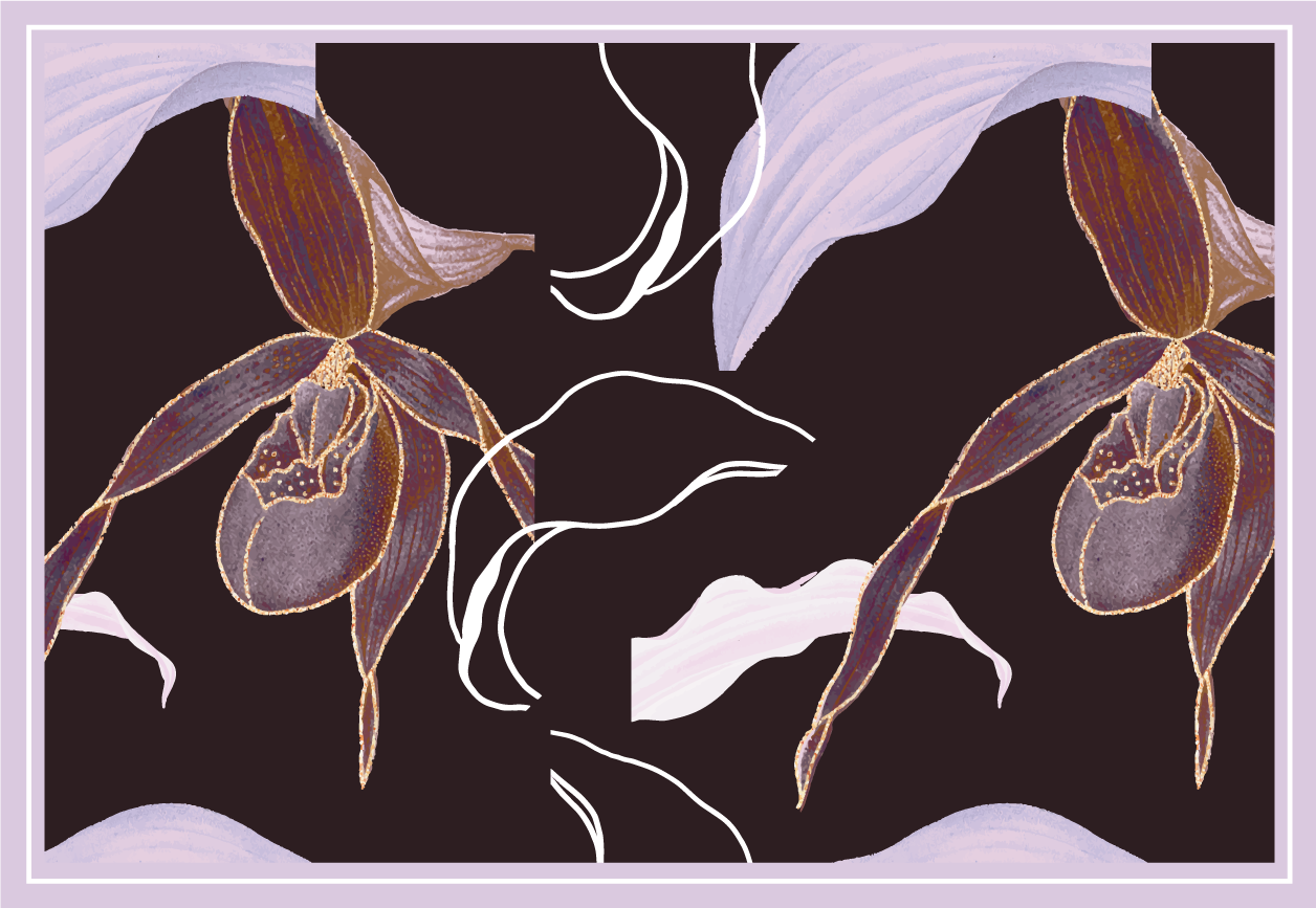 Elegant placemats orchid floral design - TenStickers