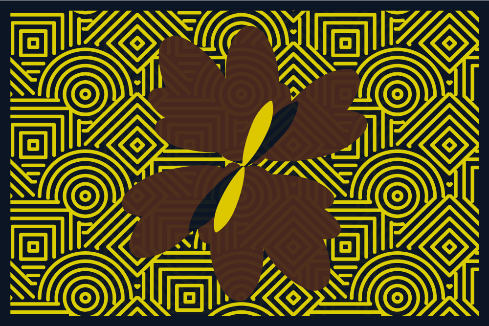 Textured placemats abstract geometric flower design - TenStickers