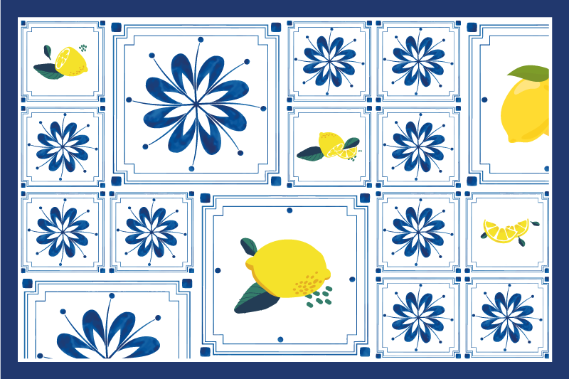 Fresh blue style original placemats - TenStickers