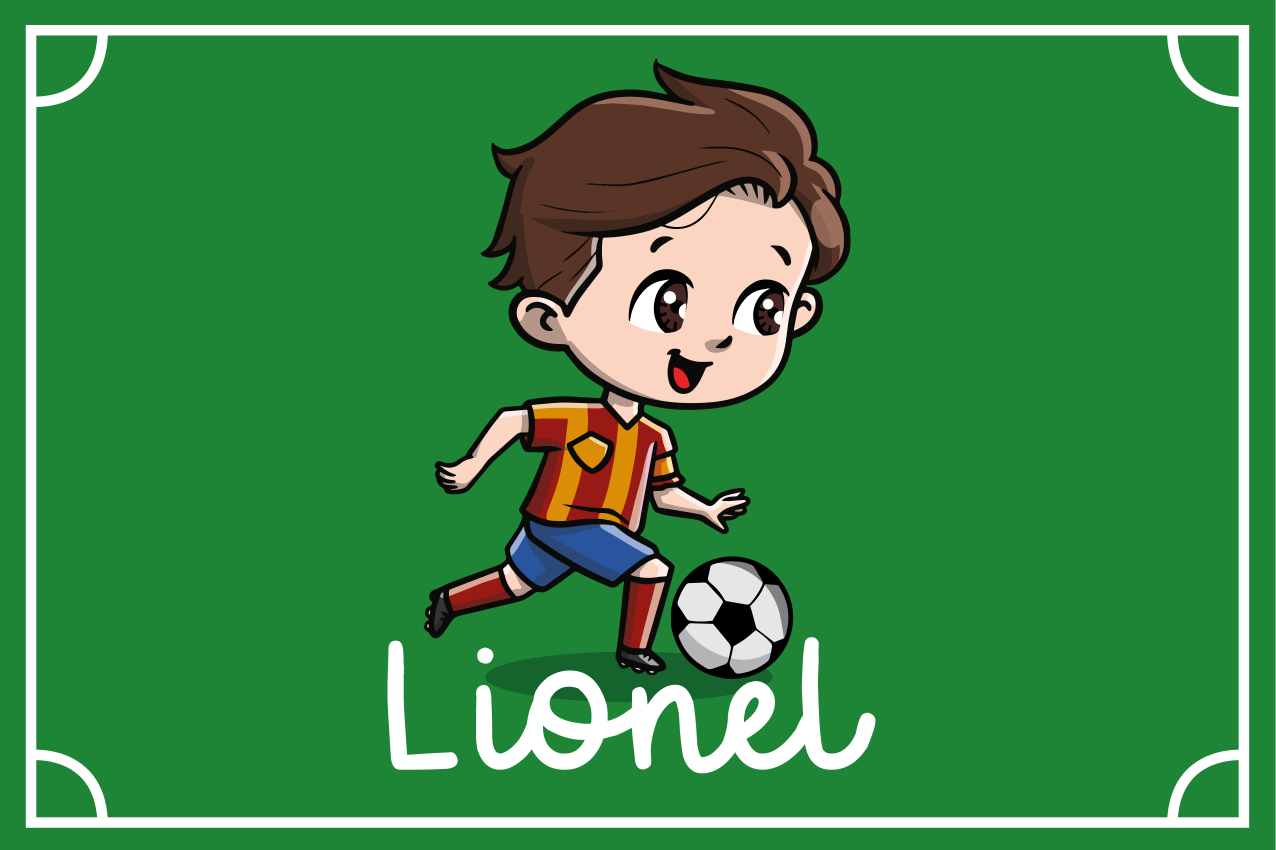 Kid football player with name placemats - TenStickers