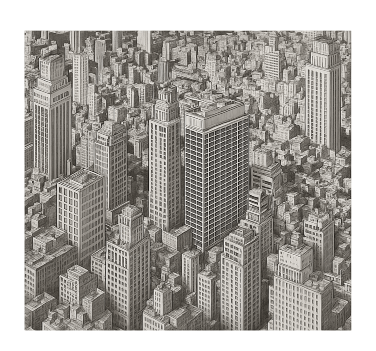 Black and white overview wall mural teen bedroom - TenStickers