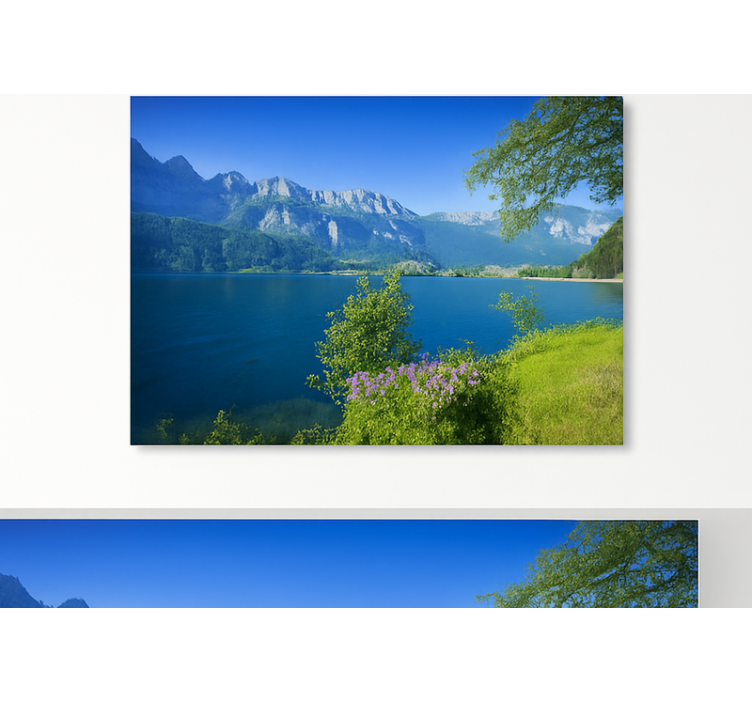 Tranquility of Mountain Lake wall mural mountain - TenStickers