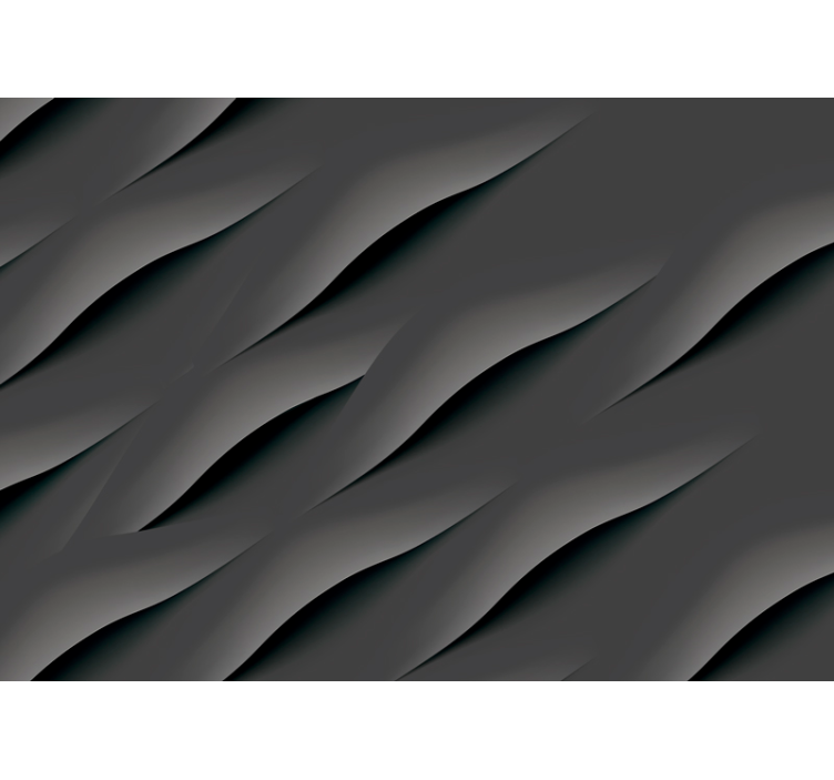 Abstract wavy pattern grey 3d wallpaper - TenStickers