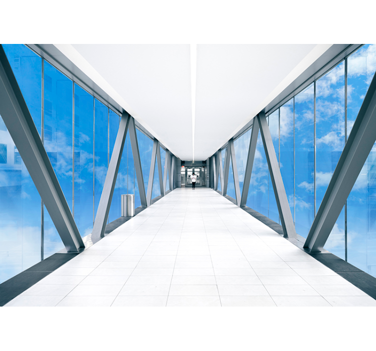 Corridor bridge in the sky 3d wallpaper - TenStickers