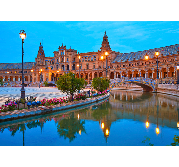 Sevilla in the evening wall mural - TenStickers