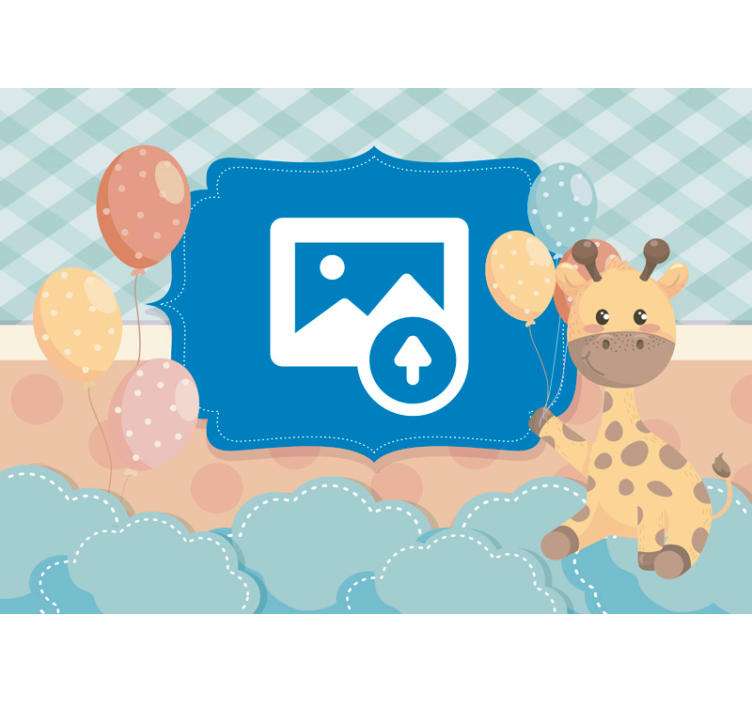 Newborn baby with giraffe Nursery Mural - TenStickers