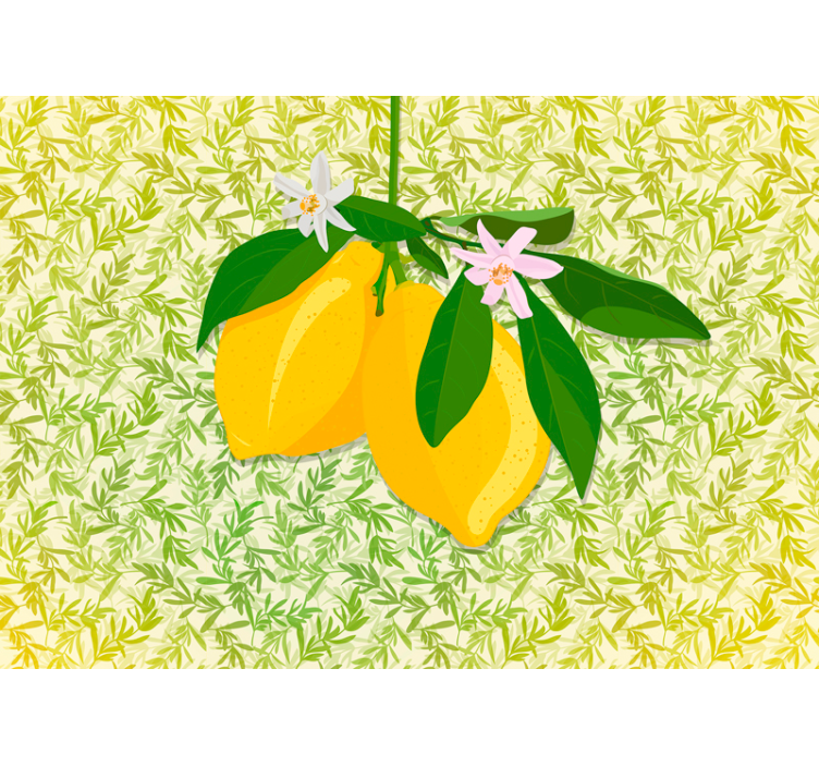 Flower wall mural lemon blossom branch - TenStickers