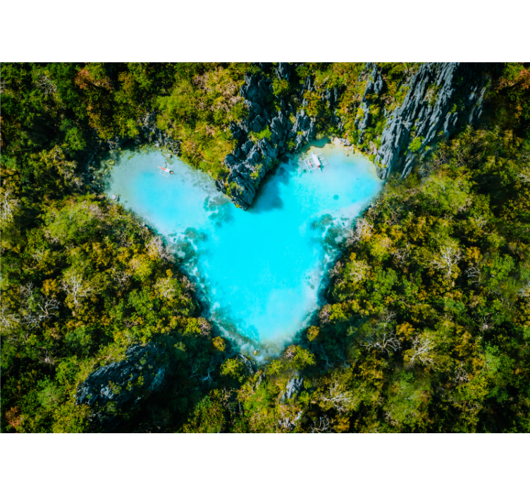 Heart-Shaped Lagoon romantic wall mural - TenStickers