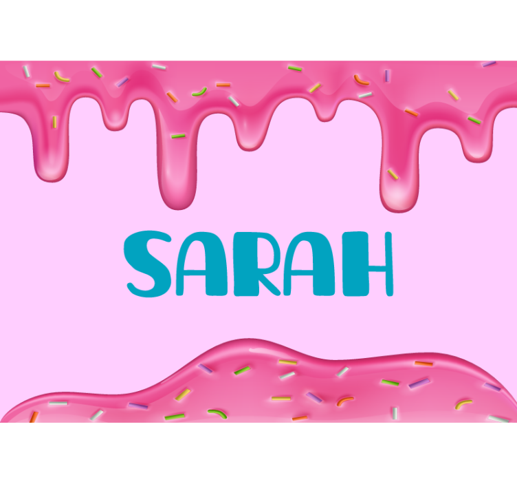 Personalized wall mural dripping pink topping - TenStickers