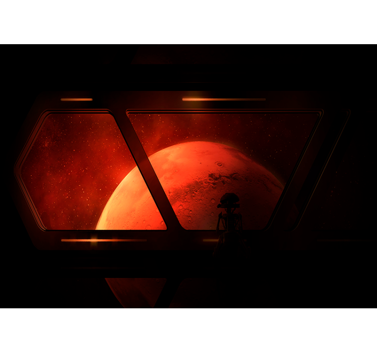 View from Mars space wall mural - TenStickers