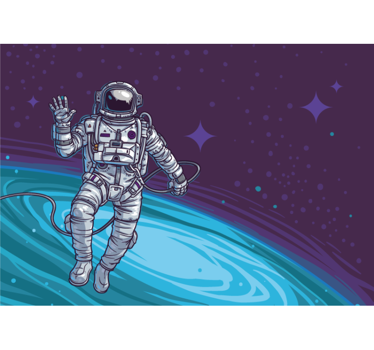 Astronaut Floating Away space wall mural - TenStickers