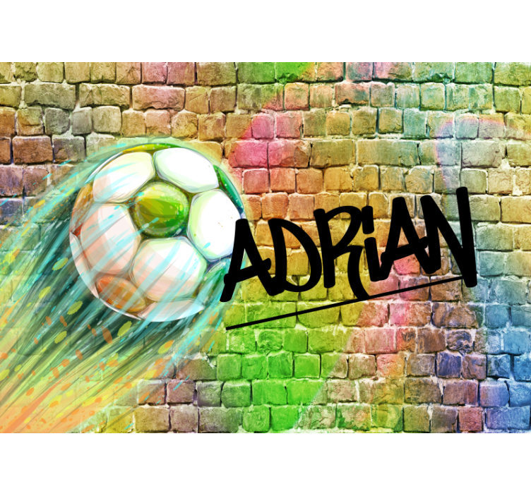 Football hitting colorful wall Abstract Murals - TenStickers