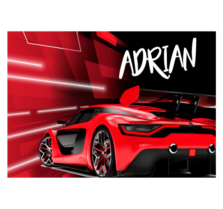 Red sporty car wall mural - TenStickers