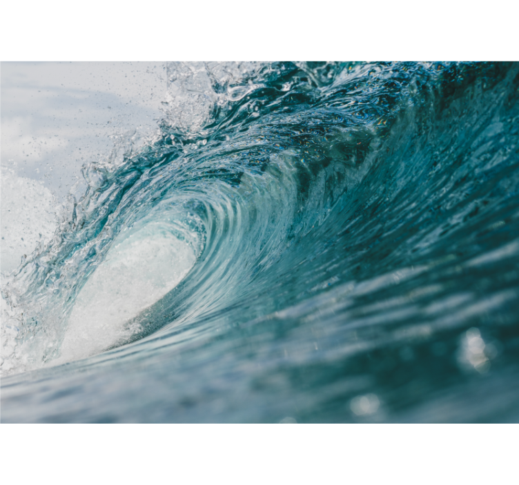 Living room great wave of the sea wall mural - TenStickers