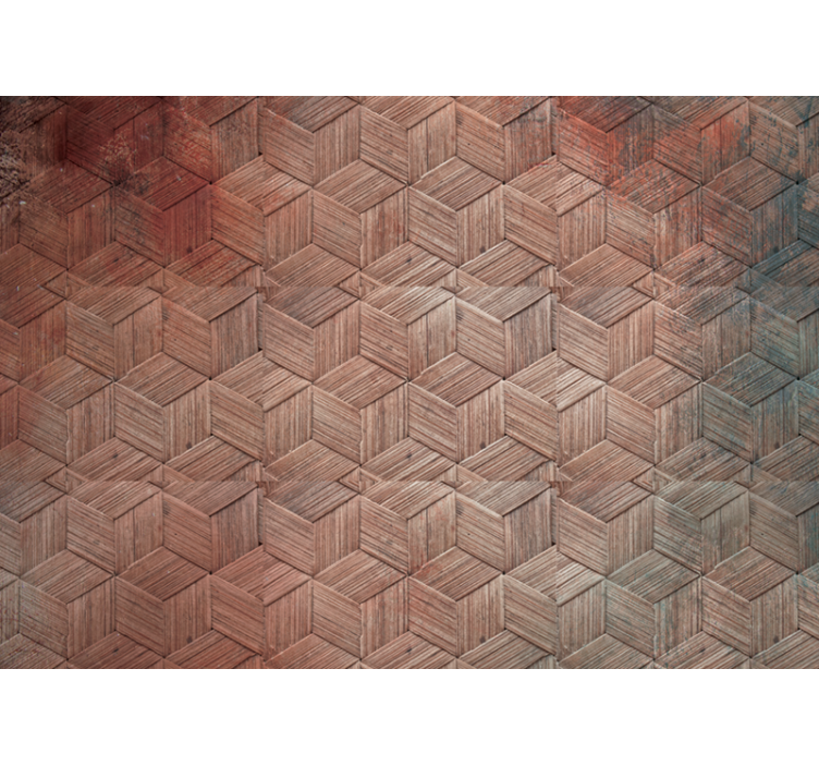 Geometric Wood Pattern texture wall mural - TenStickers