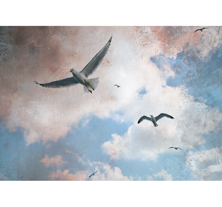Seagulls in Flight animals wall mural - TenStickers