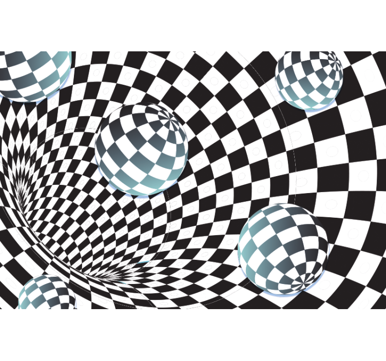 Wall photo illusion of a cubic world 3D Sticker - TenStickers