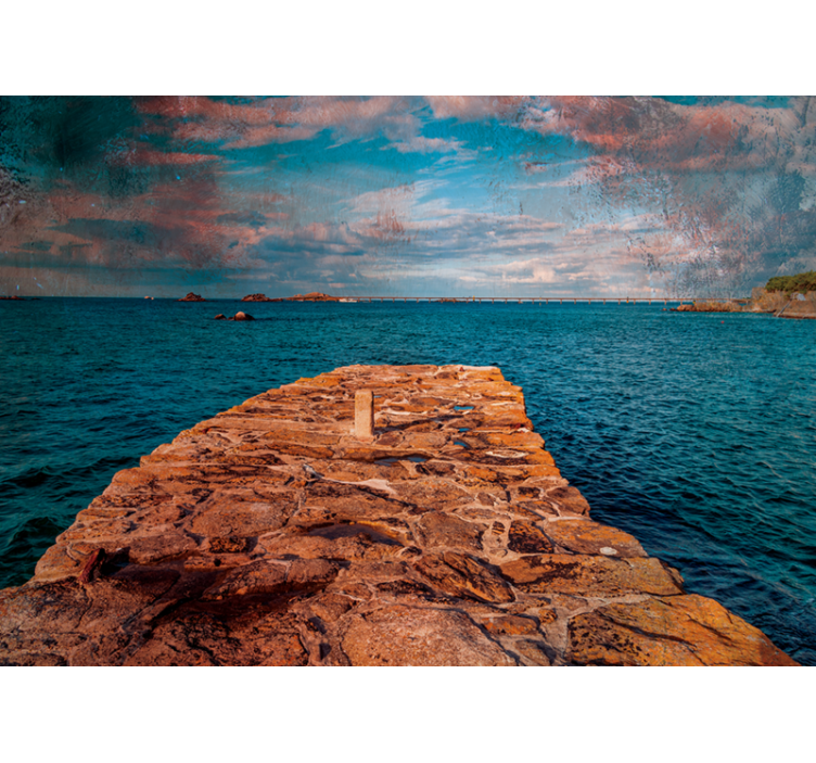 Coastal Rock Path landscape wall mural - TenStickers
