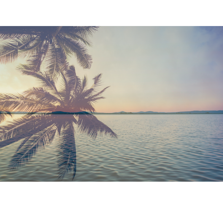 Wall mural nature serene palm silhouette - TenStickers
