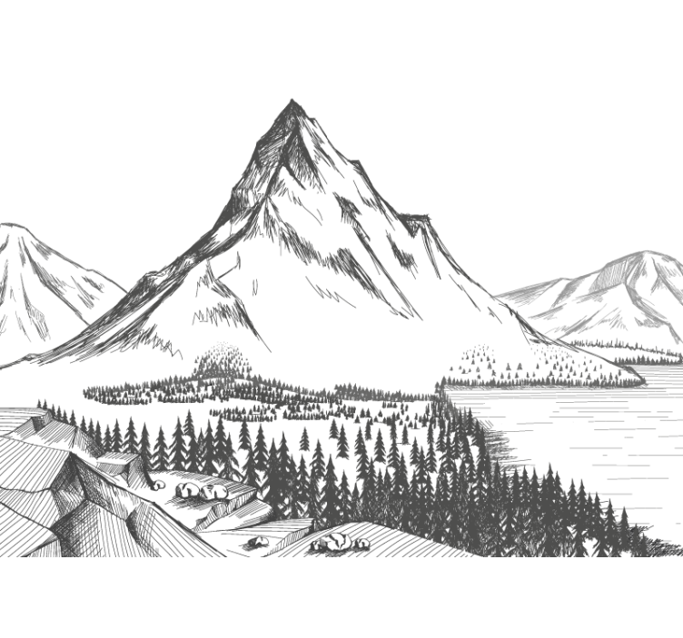 Wall mural mountain majestic mountain view - TenStickers
