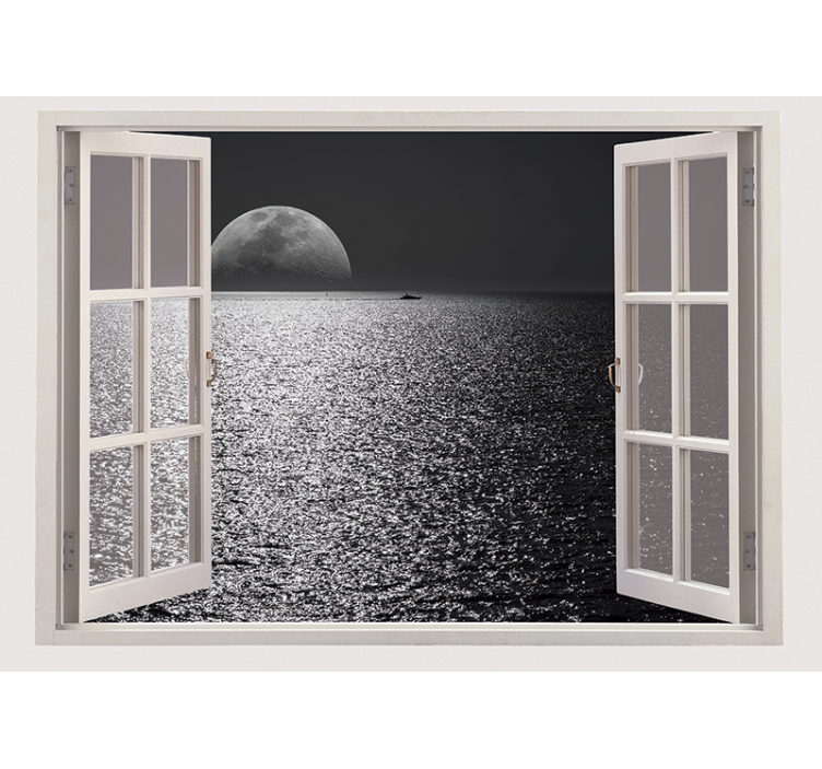 Ocean Moon Reflection wall mural nature - TenStickers