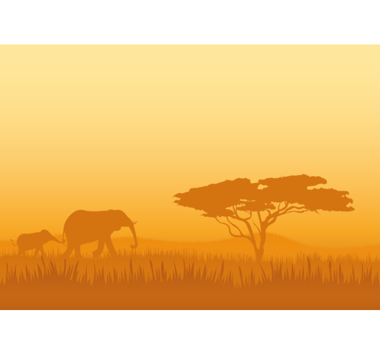 Orange savanna Desert Wall Mural - TenStickers