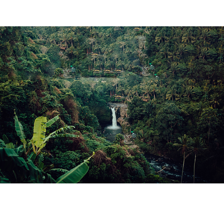 Wall mural nature lush jungle waterfall - TenStickers