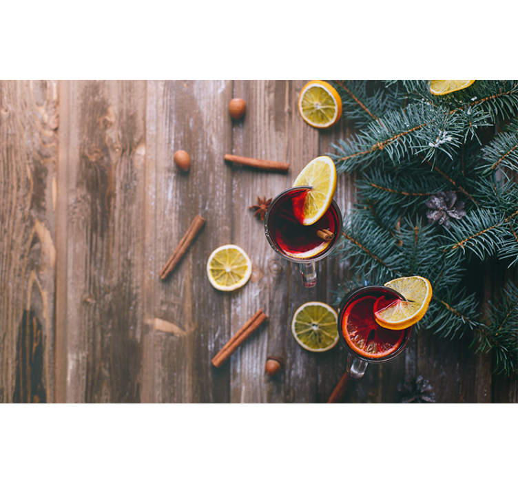 Christmas wall mural mulled wine display - TenStickers