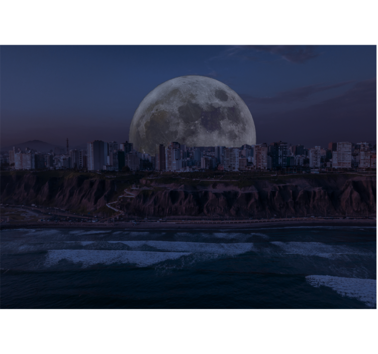 Costa verde Lima views at night wall mural - TenStickers