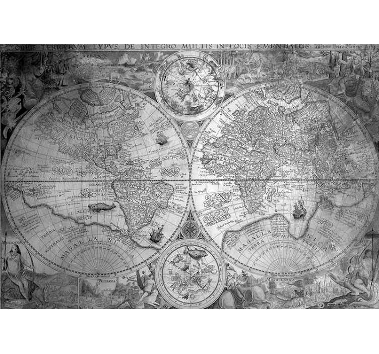 World map wallpaper detailed historical map - TenStickers
