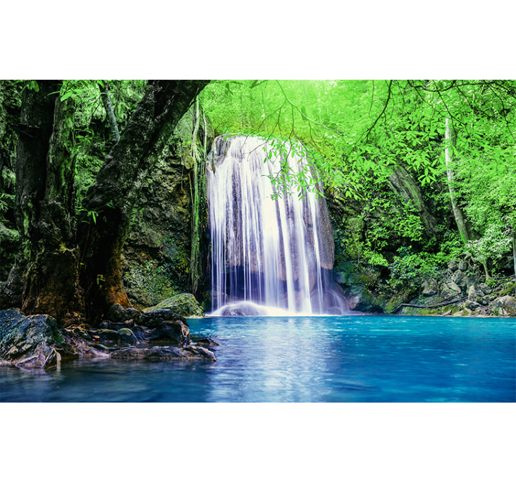 Tranquil Waterfall Landscape wall mural nature - TenStickers