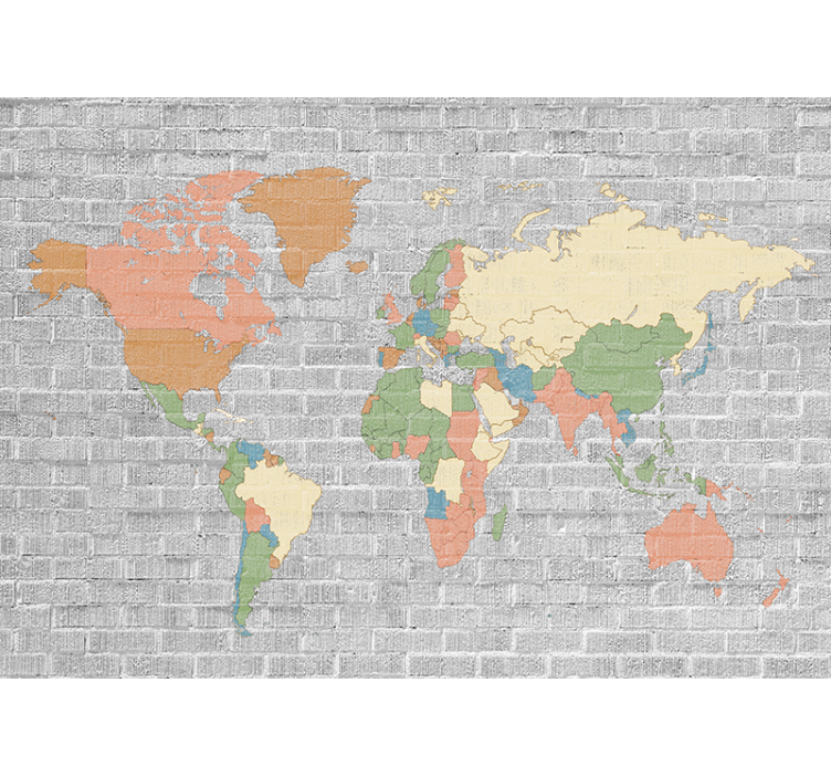 Stone pattern vintage world map mural - TenStickers
