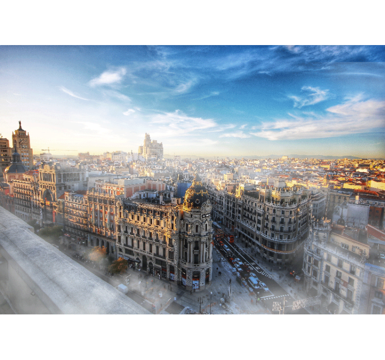 Wall mural madrid madrid cityscape view - TenStickers