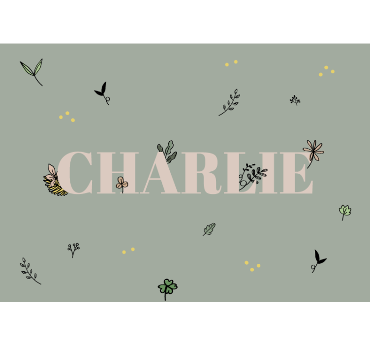 Floral Name Design childrens wall mural - TenStickers