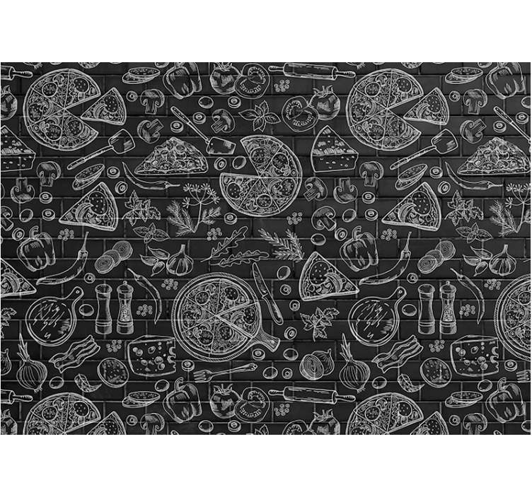 Restaurant Symbols and Texts Kitchen Wall Mural - TenStickers