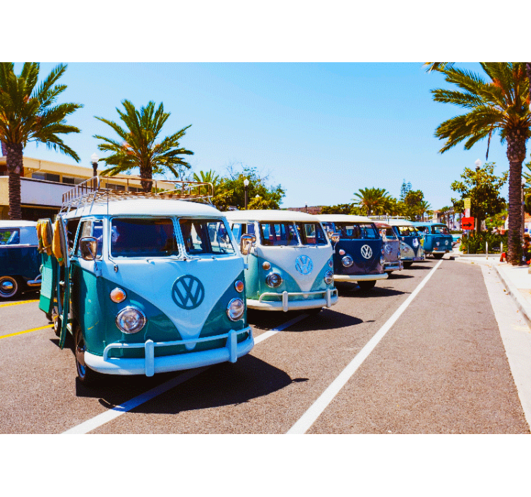 Wall mural vehicle classic volkswagen vans - TenStickers