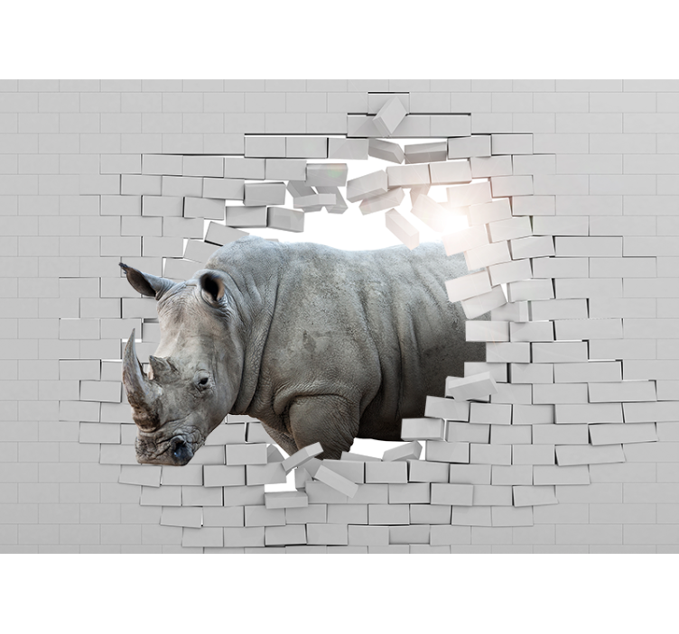 3d rhinoceron wall murals - TenStickers