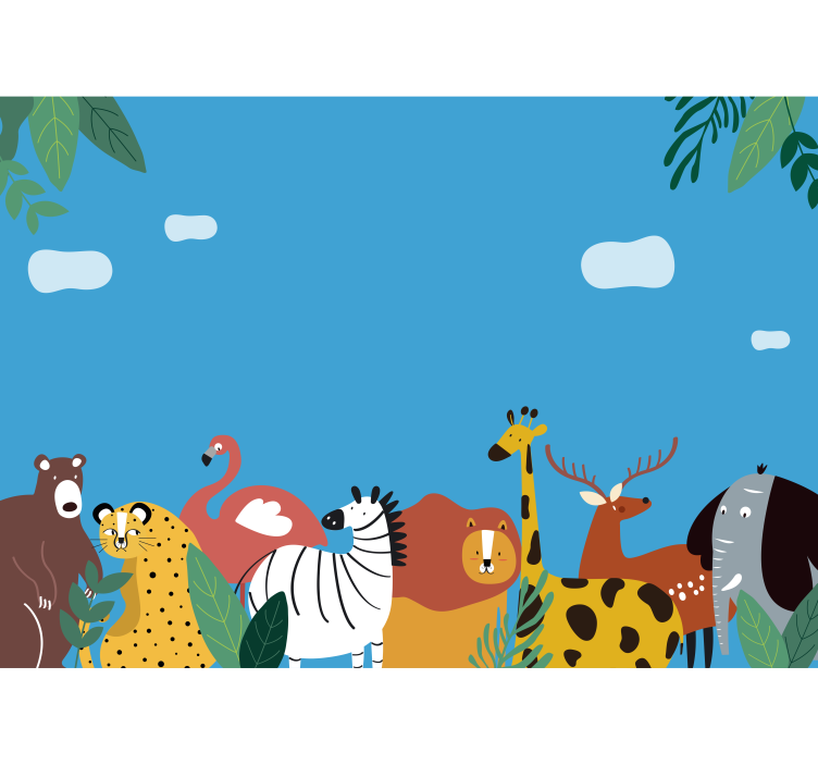 Different animals wall mural - TenStickers