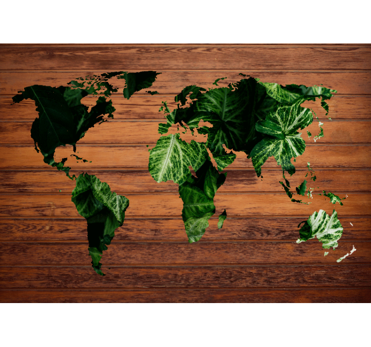 Jungle and wood world map world map mural - TenStickers