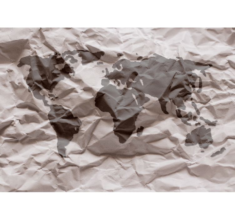 Paper sandy world map world map mural - TenStickers