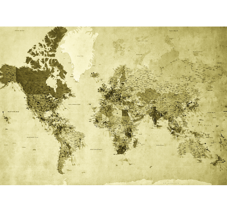 World map wallpaper retro globe design - TenStickers