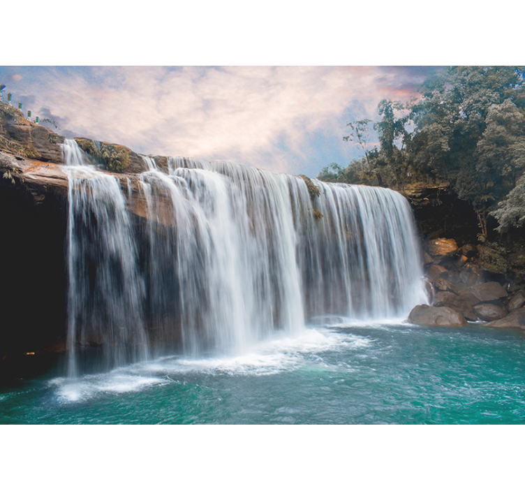 Wall mural waterfall majestic waterfall cascade - TenStickers