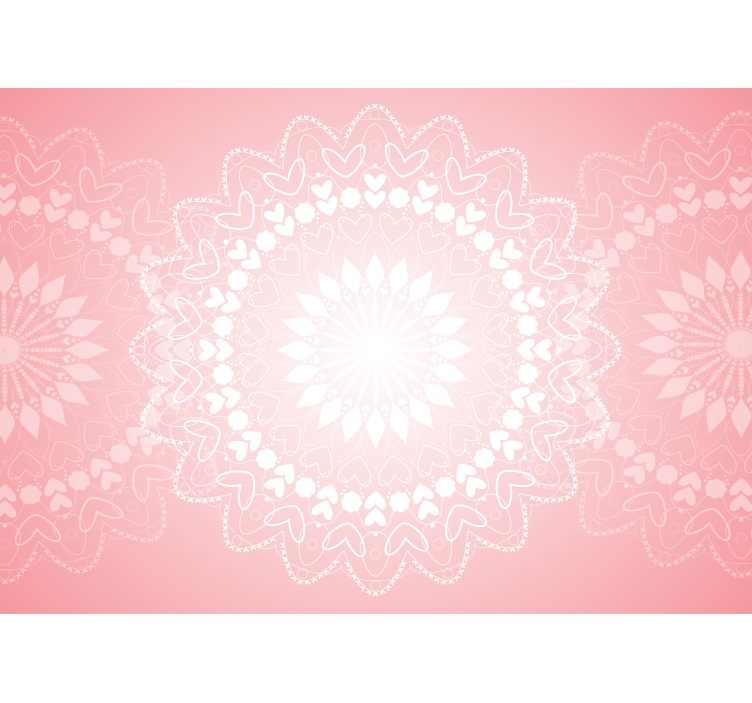 Hearts in cloud Mandala Wall Mural - TenStickers