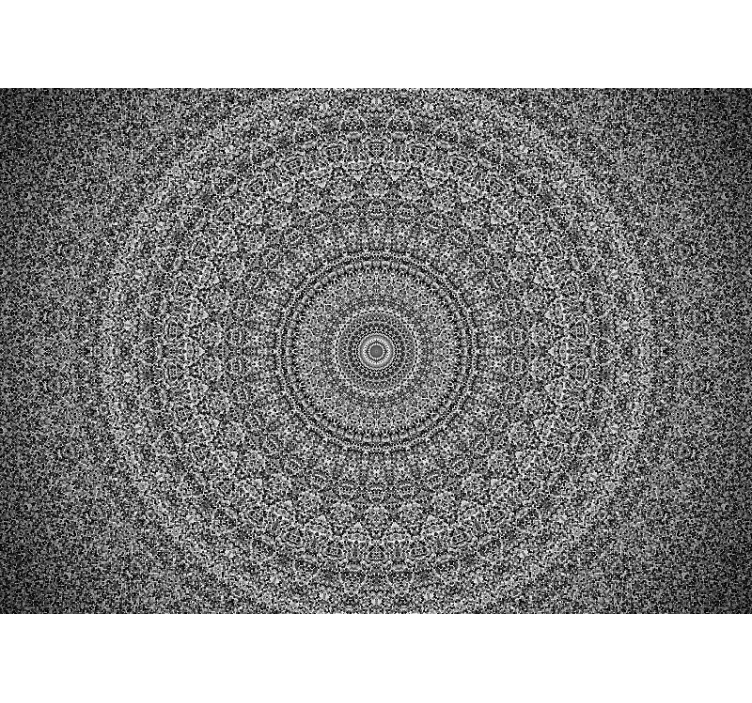 Greyscale classic Mandala Wall Mural - TenStickers