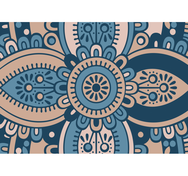 Blue and beige Mandala Wall Mural - TenStickers