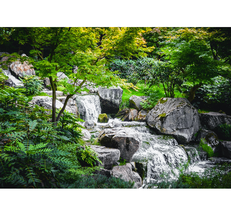 Wall mural nature flowing stream stones - TenStickers