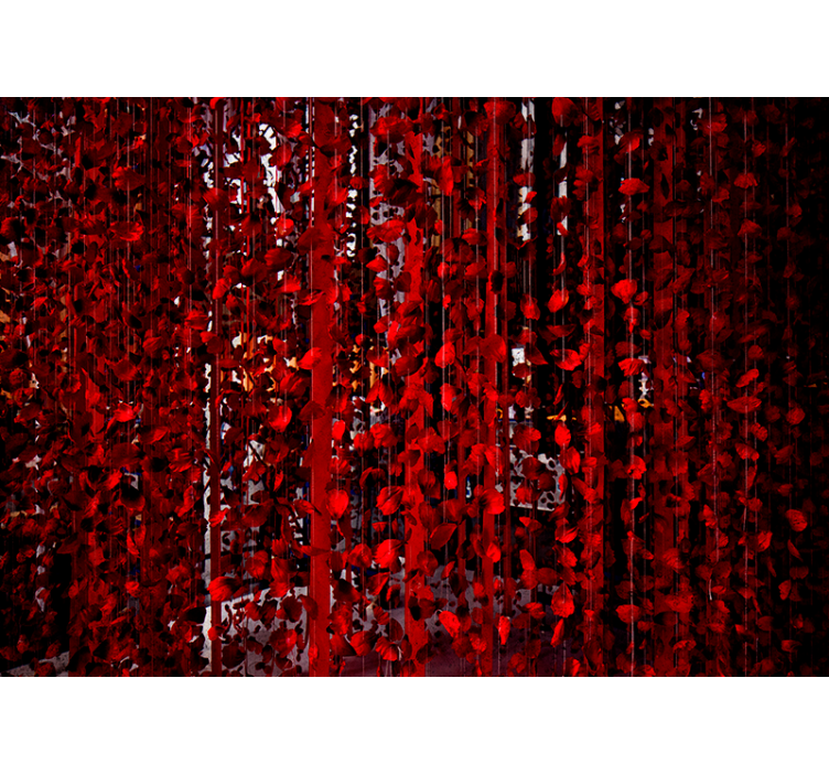 Red Floral Cascade flower wall mural - TenStickers