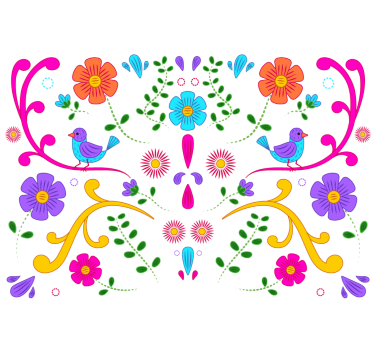Colorful Floral Design flower wall mural - TenStickers