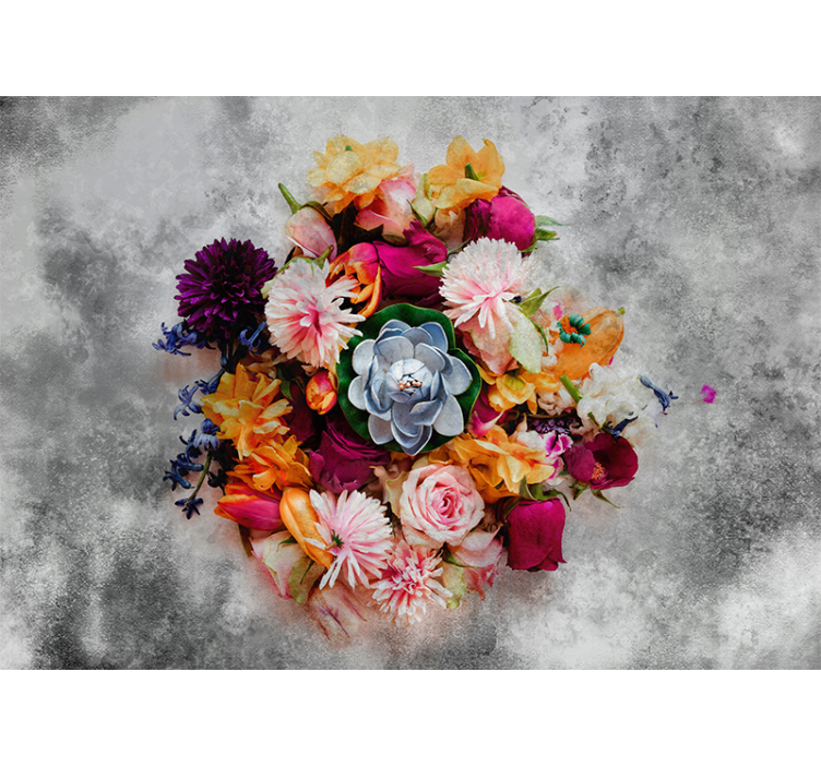 Flowers in glass vase wall mural - TenStickers